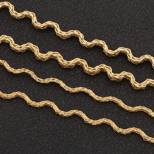 New 18K mạ vàng DIY handmade thiết kế thép không gỉ trang sức vuông sóng cong rắn <span class=keywords><strong>foxtail</strong></span> hoa giỏ số lượng lớn chuỗi CuộN - Product Image 2