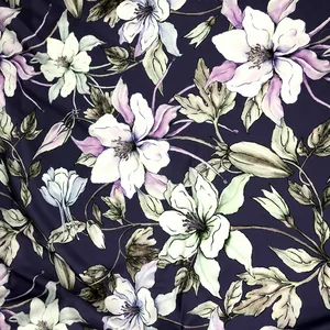 Fabric Cheap Floral Print Home Textile Polyester Poly Silk Taffeta Fabric Factory Cheap Custom Price