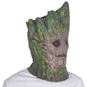Masque intégral en latex - Design créature végétale, texture écorce d'arbre, accents de <span class=keywords><strong>mousse</strong></span> verte, doux et confortable pour Halloween, <span class=keywords><strong>cosplay</strong></span>, fête/scène - Product Image 5