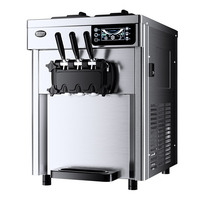 Machine à glace molle commerciale de comptoir entièrement automatique Dongbei, petite machine à sundae avec pré-refroidissement, en acier inoxydable, contrôle par écran tactile