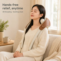 Masseur de nuque électrique sans fil Shiatsu pour soulagement de la douleur, massage des tissus profonds, 5 modes, contrôle de la minuterie, pétrissage électrique, modèle EMK-158Y