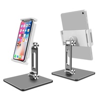Profesyonel Alüminyum Tablet Tutucu 360 Derece Dönebilen Masaüstü Standı Canlı Yayın Ofis Ergonomik Ayarlanabilir Telefon Standı Gümüş