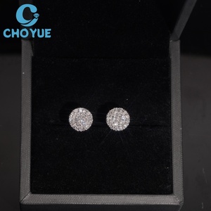 Hot Sale HPHT Lab Diamonds Stud <b>Earrings</b> Real 925 Silver Gold Plated Claw Setting Luxury Screw <b>Back</b> Stud <b>Earring</b> Jewelry - Product Image 6