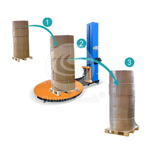 <strong>Automatic</strong> Turntable Pallet <strong>Wrapper</strong> with Top Platen/pallet Wrapping Machine/<strong>stretch</strong> Film Wrap Machine - Product Image 2