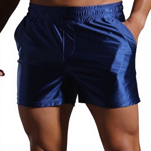 Shorts de <span class=keywords><strong>pyjama</strong></span> décontractés pour hommes, taille élastique, respirants, en satin imitation soie rouge, style Aloha - Product Image 1