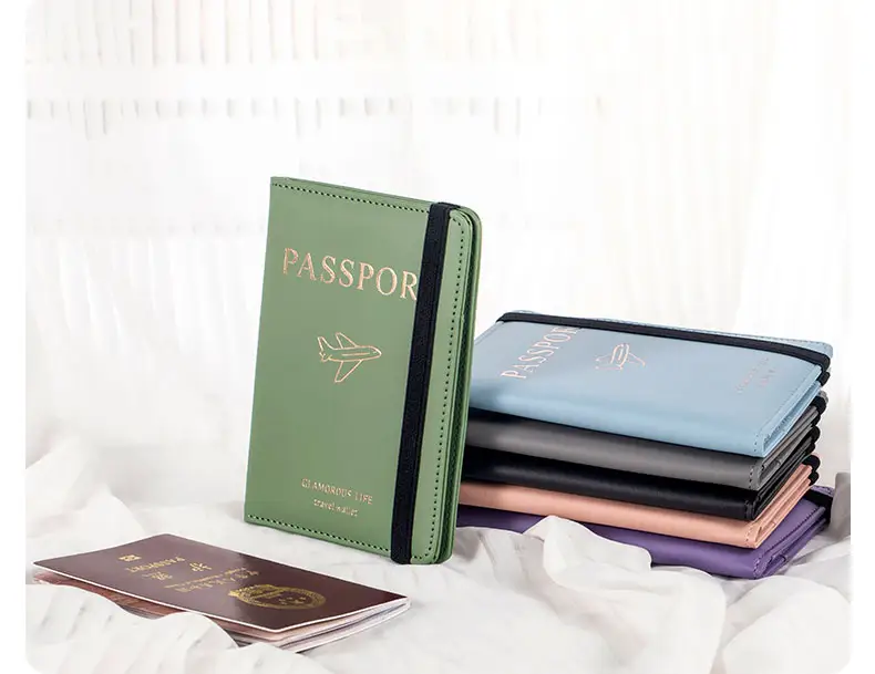 High-end business premium PU leather passport holder Portable card bag Passport cover boutique travel must-have