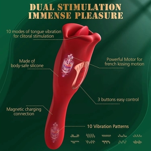 Vibratore Linguale Multifrequenza a Vendita Diretta, Massaggiatore per Stimolazione Clitoridea e Punto G per Donne, Giocattolo Vibrante - Product Image 6