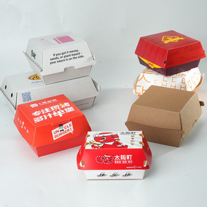 Aangepaste Grote Biologisch Afbreekbare Clamshell <span class=keywords><strong>Burger</strong></span> Doos Voor Afhaalmaaltijden Offset Gedrukte Hamburger En Hotdog Verpakking Voor Sushi Suikers - Product Image 3