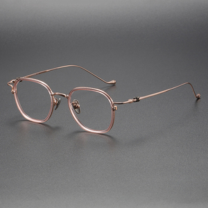 إطار نظارات بصرية بالكامل من التيتانيوم الخالص والأسيتات بتصميم كلاسيكي عصري وإطار نظارات للرجال والنساء - Product Image 3