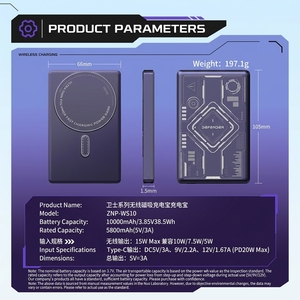 สินค้ามาแรงปี 2026 ของขวัญสำหรับออฟฟิศ พาวเวอร์แบงค์ไร้สาย ชาร์จเร็ว บางเฉียบ แม่เหล็กแรง 10000mah สำหรับ iPhone 15 Pro Max - Product Image 2