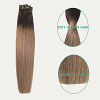 Harga Pabrik Grosir Rambut Asli Remy Alami Tanpa Proses Virgin Clip-in Straight Wave Ekstensi Rambut Eropa Mesin Double