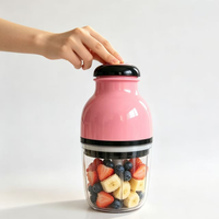 Mixeur Électrique Portable, Mini Robot Culinaire, Extracteur de Jus Multifonctionnel, Hachoir à Viande, Tasse à Jus, Lames en Acier Inoxydable 250W pour