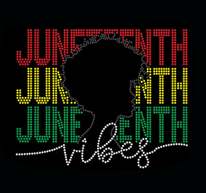 Motivo Termoadesivo con Strass per il Juneteenth, Logo della Storia Afroamericana per Borse, Indumenti e <span class=keywords><strong>Scarpe</strong></span> - Product Image 4