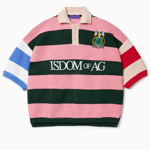 Los hombres de encargo de rayas finas Jacquard de punto <span class=keywords><strong>Club</strong></span> <span class=keywords><strong>Polo</strong></span> suéter bordado estilo suéter - Product Image 1