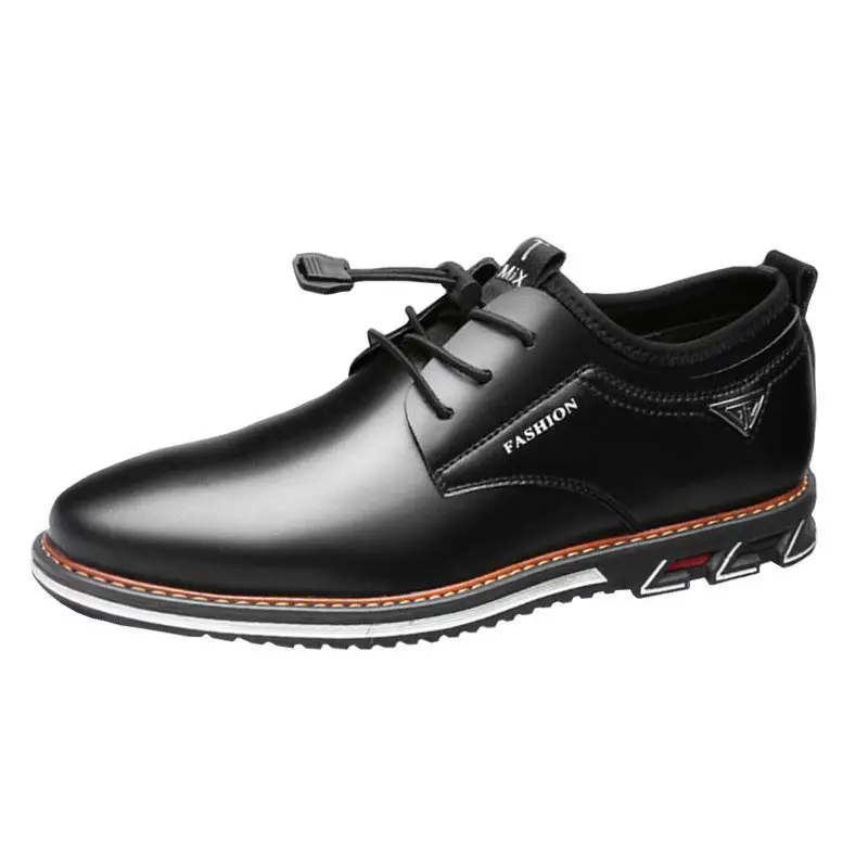 Fashion Office wear lace-up men's comfortable leather dress shoes men casual black big sizes plus 48