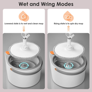 Venta al por mayor 2025: Juego de cubo y escurridor 360 con separación de agua limpia y sucia, 2 cabezales de microfibra, alta capacidad y ligero - Product Image 2