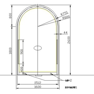 Porte en verre rotative à axe central avec ressort au sol, design arqué 360 degrés pour magasin de vêtements, modèle Arch Net Red - Product Image 5