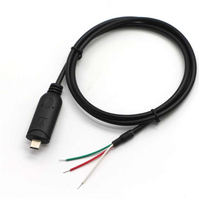 OEM/ODM Type C to Wire End RS232 Serial Cable Built-in FTDI Chip for Debugging Programming RS485 RS422 TTL Available