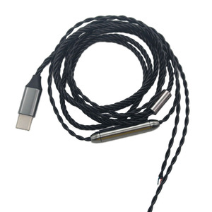 Cable de audio trenzado tipo C de 3,5 mm, cable de cobre chapado en plata ajustable para adaptador de auriculares de teléfono móvil - Product Image 5