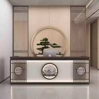 Nouveau comptoir de réception en bois massif durable de style chinois traditionnel pour hôtel et clinique de médecine traditionnelle chinoise