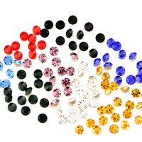 Strass en cristal de verre coloré écologique personnalisable, de forme diamant, à fond pointu, pour accessoires vestimentaires