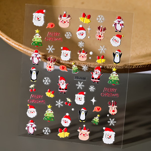Nouveaux accessoires de décoration d'ongles de Noël, autocollants 5D pour ongles avec flocons de neige et Père Noël, pour ongles de Noël - Product Image 4