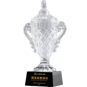 Customized Crystal Trophies Cups with Carved Technique Award Plaque Featuring Iceberg Theme Cheap Source Manufacturers Suppliers
