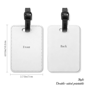 Étiquettes de bagage vierges en cuir PU pour sublimation, personnalisables, impression double face, vente en gros, promotion - Product Image 2
