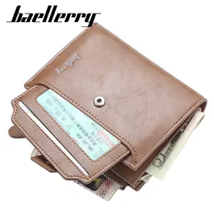 Baellerryニューメンズレザーマネークリップショートメンズカードウォレット