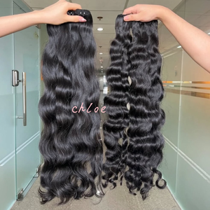 Paquetes de cabello ondulado natural crudo camboyano 100% extensiones de cabello humano trama de cabello rizado birmano - Product Image 1