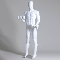 JASMINE Mannequin homme de sport en fibre de verre avec support et pose réglable pour l'affichage des vêtements