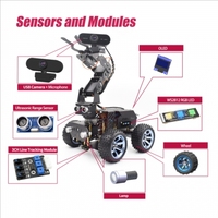 Adeept PiCar Pro V2 Robotik Kit (Raspberry Pi Dahil Değildir) Akıllı Araba 4-DOF Robotik Kol Pi 5/4/3 1080P HD Kamera OpenCV OLED