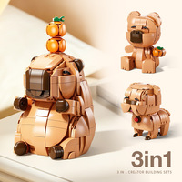 Nouvel ensemble de blocs de construction créatifs 3-en-1 2026, modèles d'animaux mignons Panda et Capybara, jouet éducatif à assembler soi-même pour enfants, objet de collection