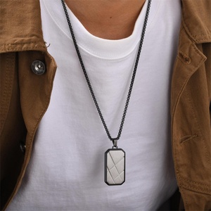 High Quality Jewelry Gold Plated Stainless Steel Geometric Pendant Necklace for <b>Men</b> - Product Image 3