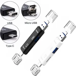 5 in 1 Multi function 2.0 Type C Micro Usb/Tf/SD Memory Card Reader OTG Card Reader Adapter Mobile Phone Accessories