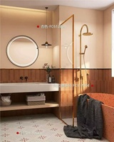 Carrelage rustique dégradé caramel-orange 300x1200mm, finition mate douce, résistant à l'usure, pour murs et sols, garantie 3 ans