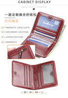 Dompet Wanita Baellerry Multi Slot Kartu Bahan Kulit PU Berlapis Minyak Portemonnaie Femme Grosir Dompet Mini Lucu untuk Wanita