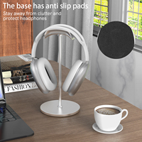 Support de casque incurvé avec plateau de rangement Support de casque de jeu à base lourde Support de casque pour AirPods Max