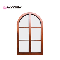 Marco de madera para ventana, diseño personalizado, sombra grande, 9 pies, ventanas con forma de arco francés