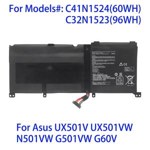 C41N1524แบตเตอรี่แล็ปท็อปสำหรับ Asus UX501V <span class=keywords><strong>UX501VW</strong></span> N501VW G501VW G60V 60WH 15.2V - Product Image 2