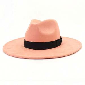 Nouveauté Automne Hiver Mode Femme Chapeaux Fedora en daim à large bord avec décoration en ruban - Product Image 5