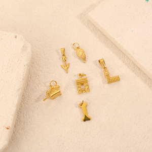 Olivia bunga bulu baja tahan karat 18K perhiasan pantai emas tempat turis Pria Wanita liontin mode untuk membuat perhiasan - Product Image 3