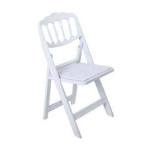 <span class=keywords><strong>Chaise</strong></span> <span class=keywords><strong>pliante</strong></span> en résine blanche rembourrée à dossier <span class=keywords><strong>Napoléon</strong></span> capacité de poids 850lbs pour événements - Product Image 5