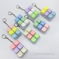 Jouet anti-stress transfrontalier coloré à double rangée de 6 touches rondes, aux tons macaron, idéal pour les étudiants se détendre et se déstresser