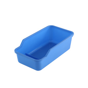 Boîte de rangement en plastique rectangulaire bleue et blanche, fond étanche, pour l'organisation des médicaments, utilisation hospitalière - Product Image 4