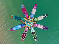 Plateforme flottante gonflable en forme de pieuvre, en PVC, pour le yoga et les sports nautiques