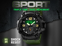 VVS Montre Analogique Homme Outdoor Grand Cadran Aiguilles Lumineuses Étanche Électronique OEM Logo Personnalisé Bas MOQ