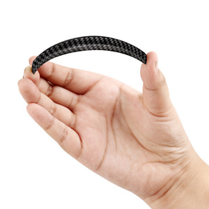 4-Pack Car Door Anti-Scratch Carbon Fiber Pattern Anti-Collision <b>Strips</b> Soft Adhesive Rearview Mirror Carbon Logo - Product Image 1