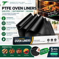 Tapis de four en PTFE antiadhésif réutilisable, feuille de fibre de verre PTFE résistante à la chaleur pour la cuisson, la rôtissage, la grillade et la cuisson
