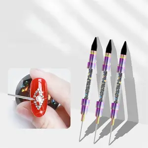 Rhinestone Picker Wax Pencil Pen Double Head Pick Up Applicator Tool  Compatible With Nail Studs, Gems, Crystal, Diamond, Jewel